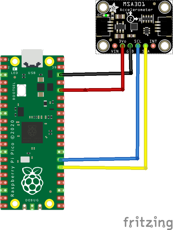 rp2040 and msa301 layout