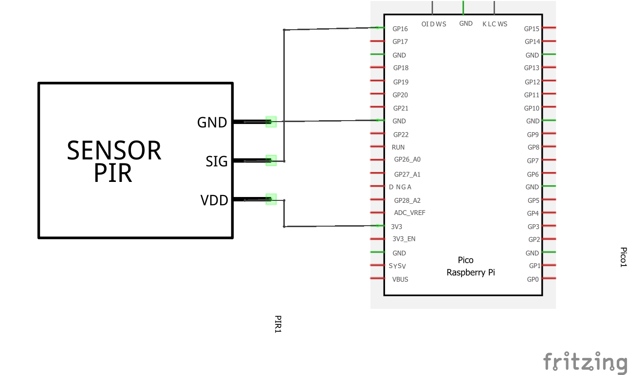 Micropython PIR example for the Raspberry Pi Pico - rp2040 learning